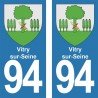 Blason Vitry-sur-Seine - Stickers immatriculation 94