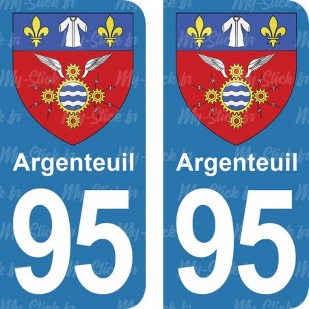 Blason Argenteuil - Stickers plaque immatriculation 95