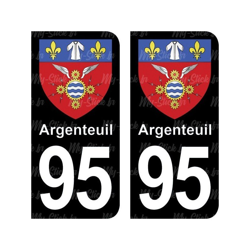 Blason Argenteuil - Stickers plaque immatriculation 95