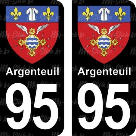 Blason Argenteuil - Stickers plaque immatriculation 95