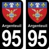 Blason Argenteuil - Stickers plaque immatriculation 95