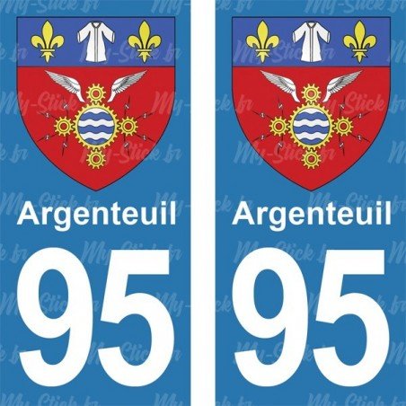 Blason Argenteuil - Stickers plaque immatriculation 95