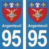 Blason Argenteuil - Stickers plaque immatriculation 95