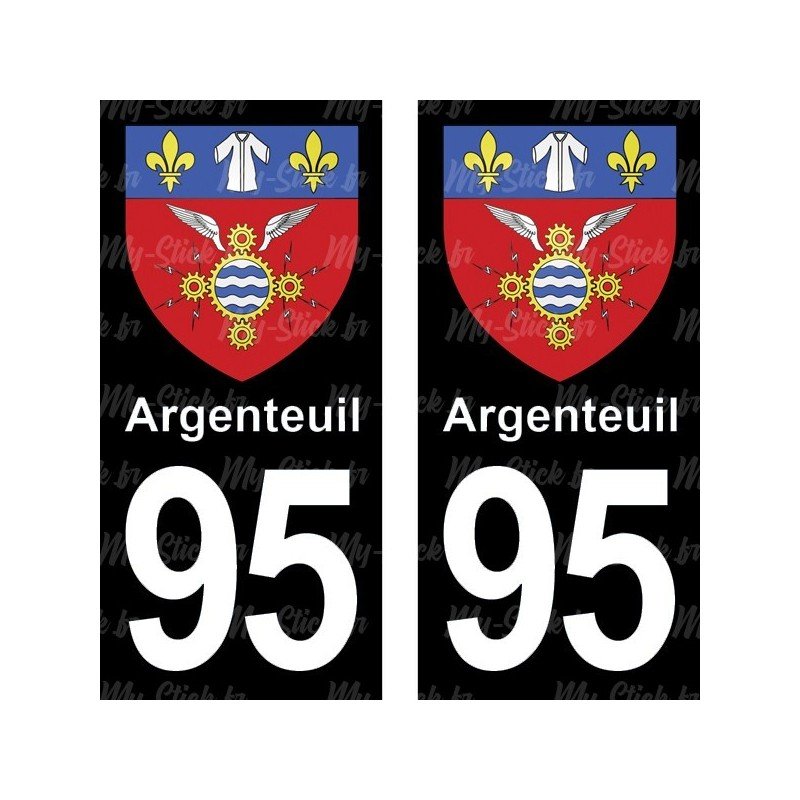 Blason Argenteuil - Stickers plaque immatriculation 95