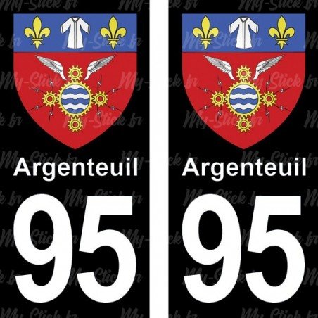 Blason Argenteuil - Stickers plaque immatriculation 95