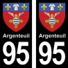 Blason Argenteuil - Stickers plaque immatriculation 95