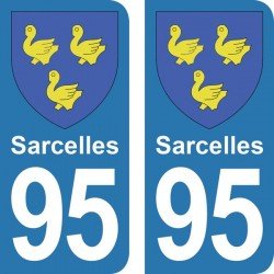 Blason Sarcelles - Stickers plaque immatriculation 95