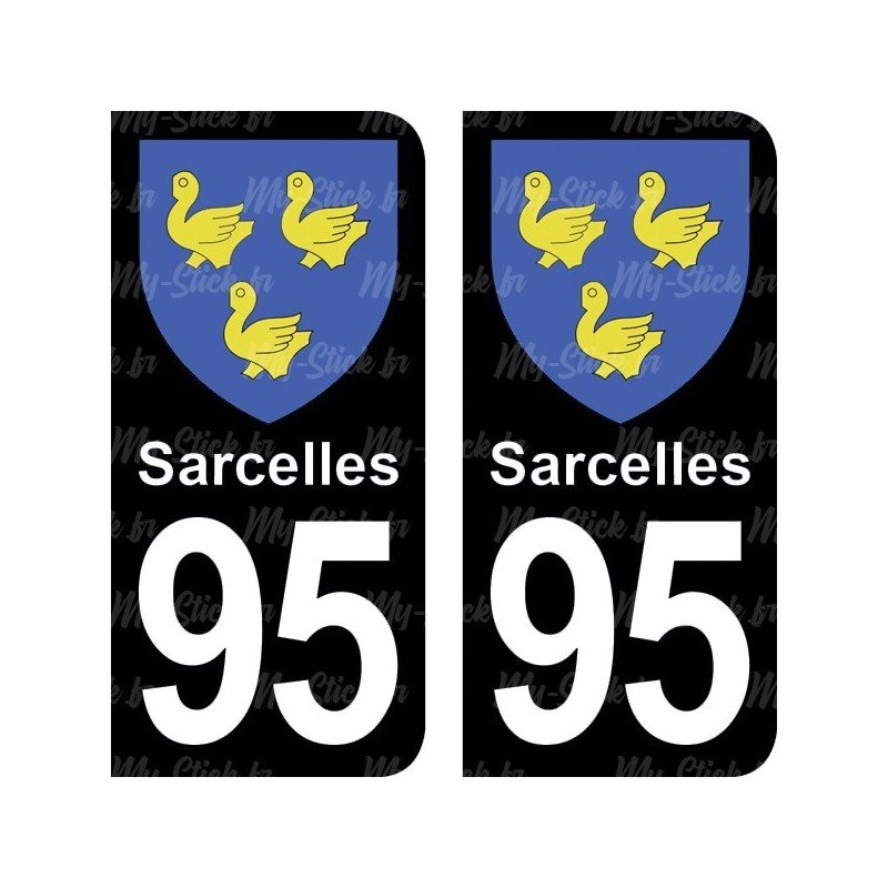 Blason Sarcelles - Stickers plaque immatriculation 95