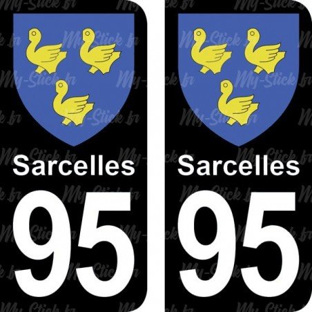 Blason Sarcelles - Stickers plaque immatriculation 95