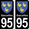 Blason Sarcelles - Stickers plaque immatriculation 95