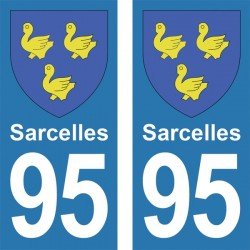 Blason Sarcelles - Stickers plaque immatriculation 95