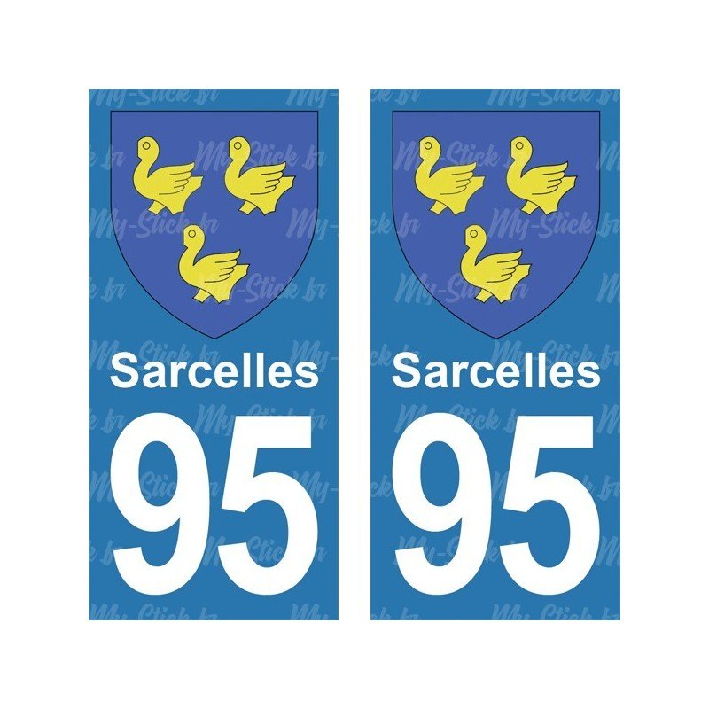 Blason Sarcelles - Stickers plaque immatriculation 95