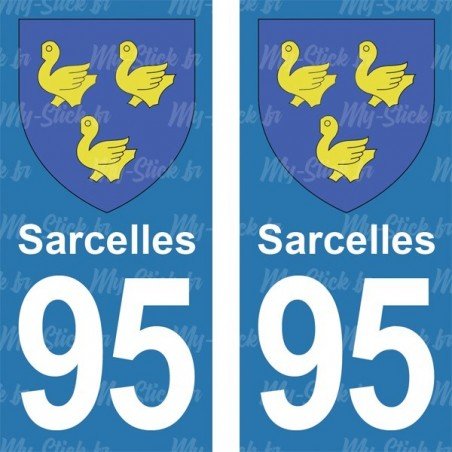 Blason Sarcelles - Stickers plaque immatriculation 95