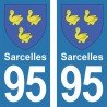 Blason Sarcelles - Stickers plaque immatriculation 95