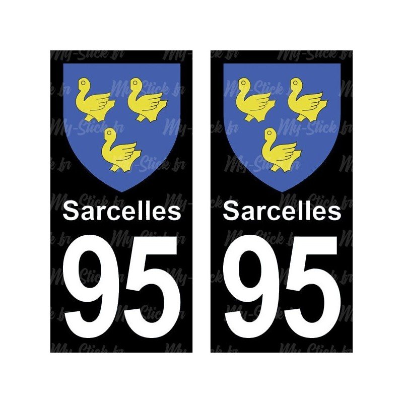 Blason Sarcelles - Stickers plaque immatriculation 95