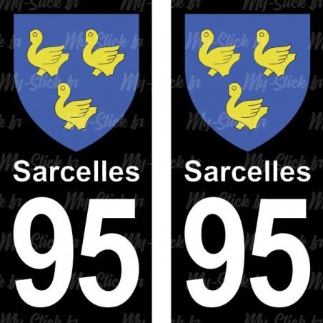 Blason Sarcelles - Stickers plaque immatriculation 95