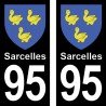 Blason Sarcelles - Stickers plaque immatriculation 95