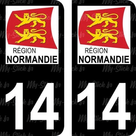 Stickers plaque immatriculation 14