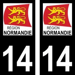 Stickers plaque immatriculation 14