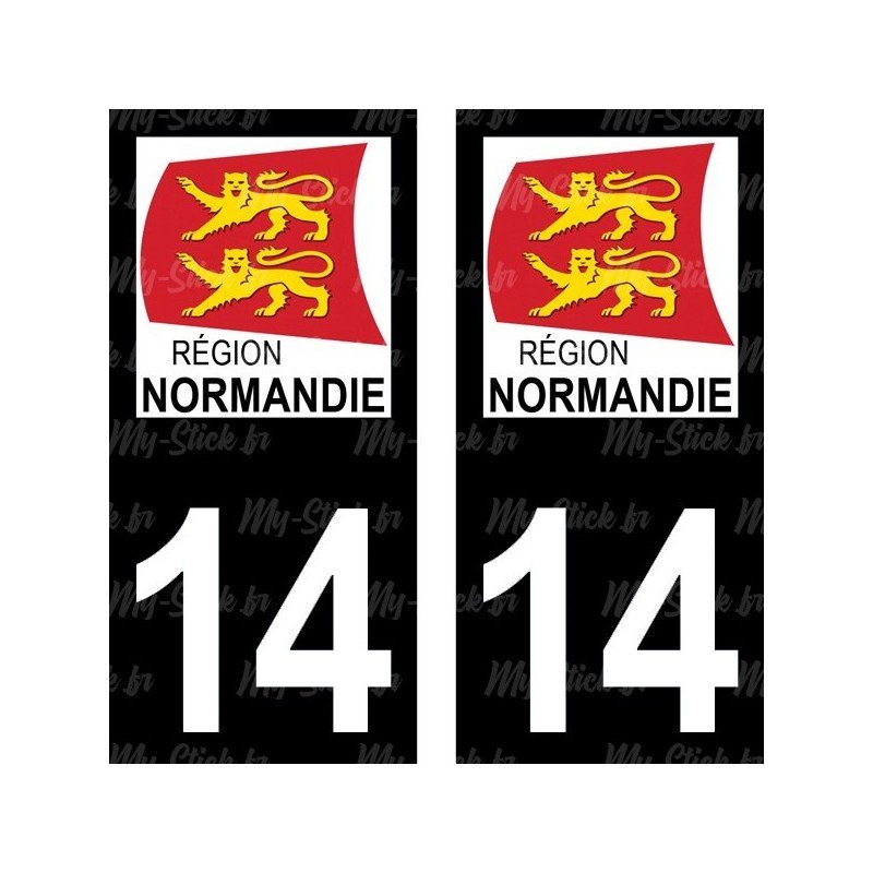 Stickers plaque immatriculation 14