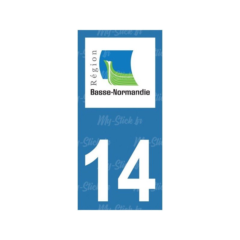 Stickers plaque immatriculation 14 Calvados