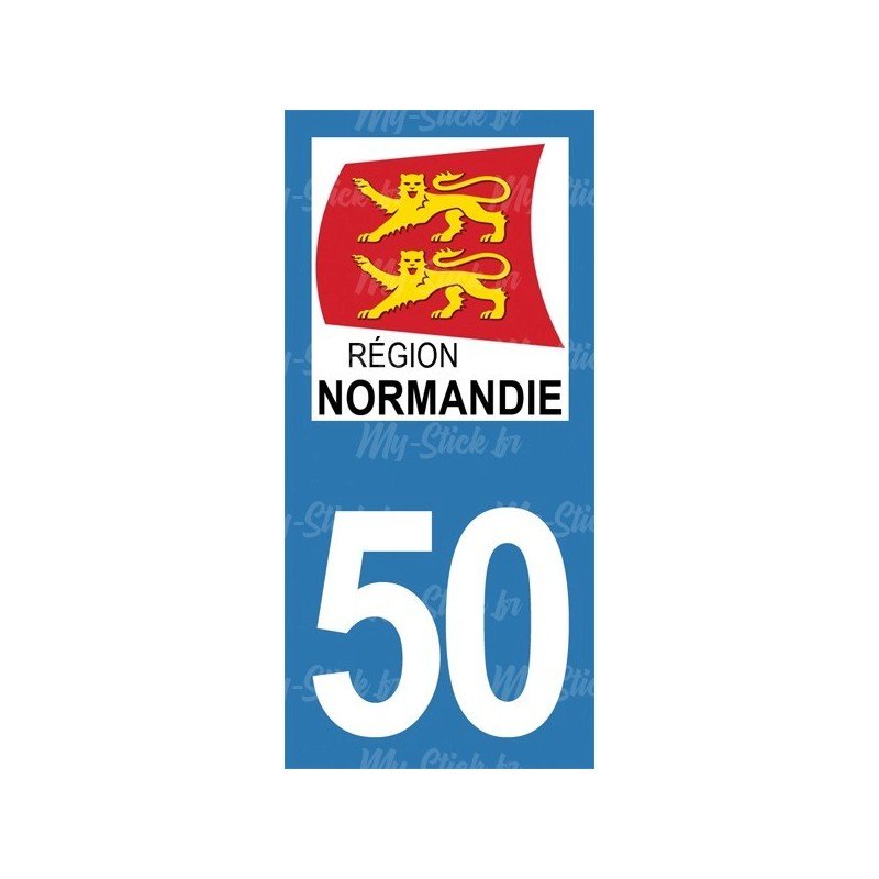 Stickers plaque immatriculation 50