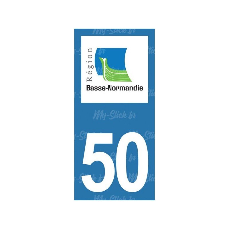 Stickers plaque immatriculation 50 Manche