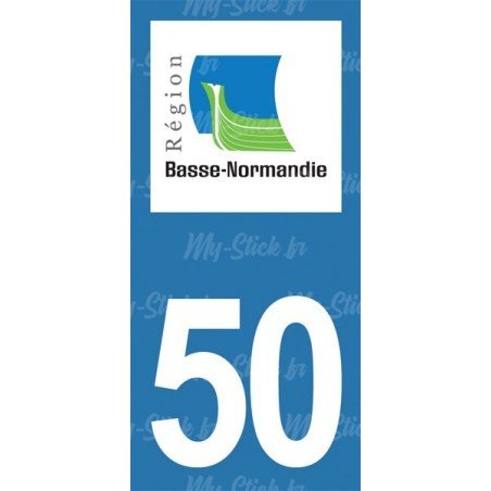 Stickers plaque immatriculation 50 Manche