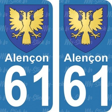 Blason Alençon - Stickers plaque immatriculation 61