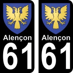 Blason Alençon - Stickers plaque immatriculation 61