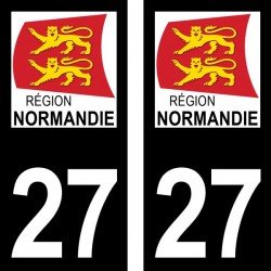 Stickers plaque immatriculation 27
