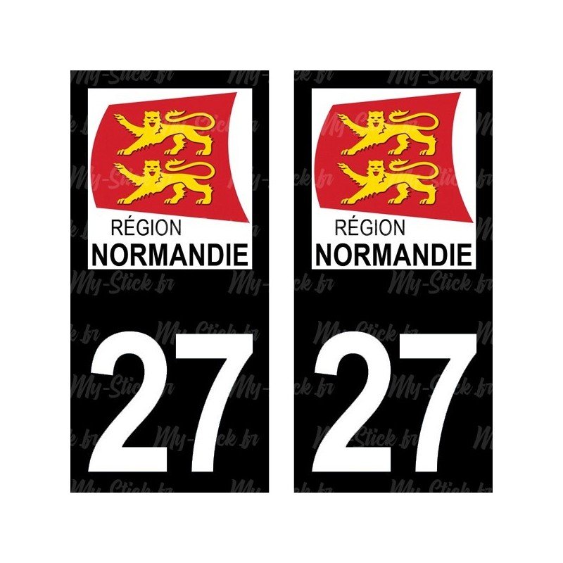 Stickers plaque immatriculation 27