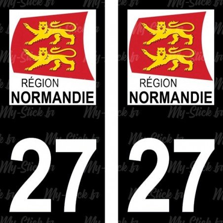 Stickers plaque immatriculation 27