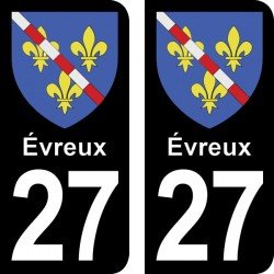 Blason Évreux - Stickers plaque immatriculation 27