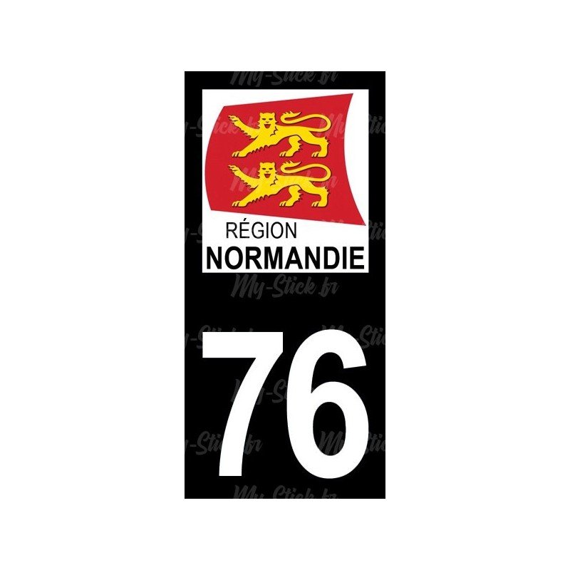 Stickers plaque immatriculation 76