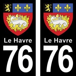 Blason Le Havre - Stickers plaque immatriculation 76