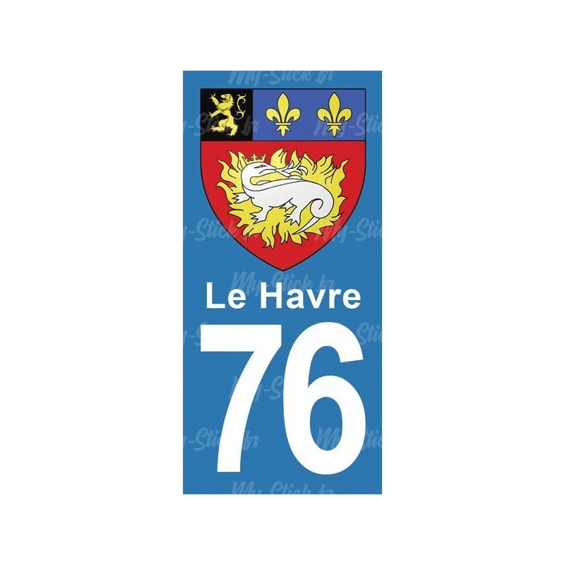 Blason Le Havre - Stickers plaque immatriculation 76