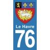 Blason Le Havre - Stickers plaque immatriculation 76