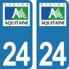 Stickers plaque immatriculation Dordogne 24