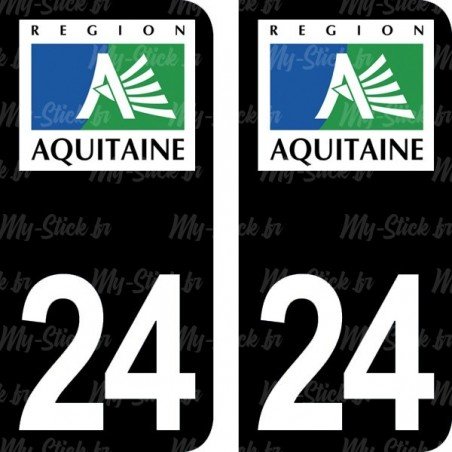 Stickers plaque immatriculation Dordogne 24