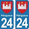 Blason Périgueux -Stickers plaque immatriculation 24