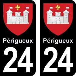 Blason Périgueux -Stickers plaque immatriculation 24