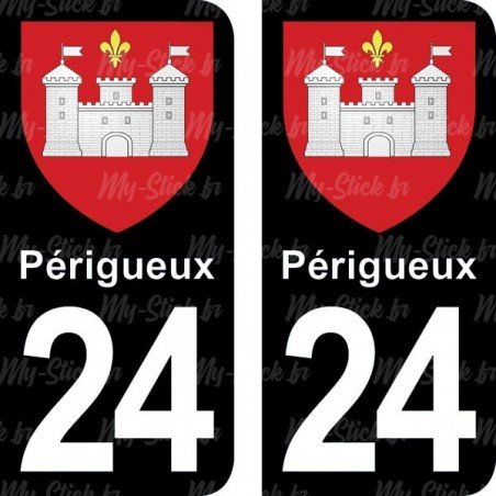 Blason Périgueux -Stickers plaque immatriculation 24