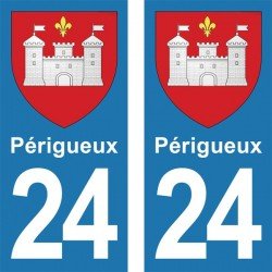 Blason Périgueux -Stickers plaque immatriculation 24