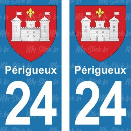 Blason Périgueux -Stickers plaque immatriculation 24