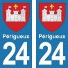 Blason Périgueux -Stickers plaque immatriculation 24