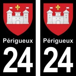 Blason Périgueux -Stickers plaque immatriculation 24