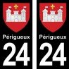 Blason Périgueux -Stickers plaque immatriculation 24