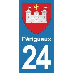 Blason Périgueux -Stickers plaque immatriculation 24