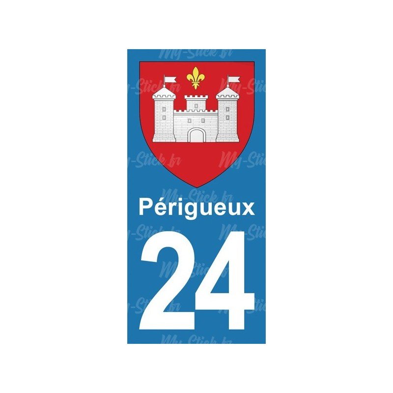 Blason Périgueux -Stickers plaque immatriculation 24